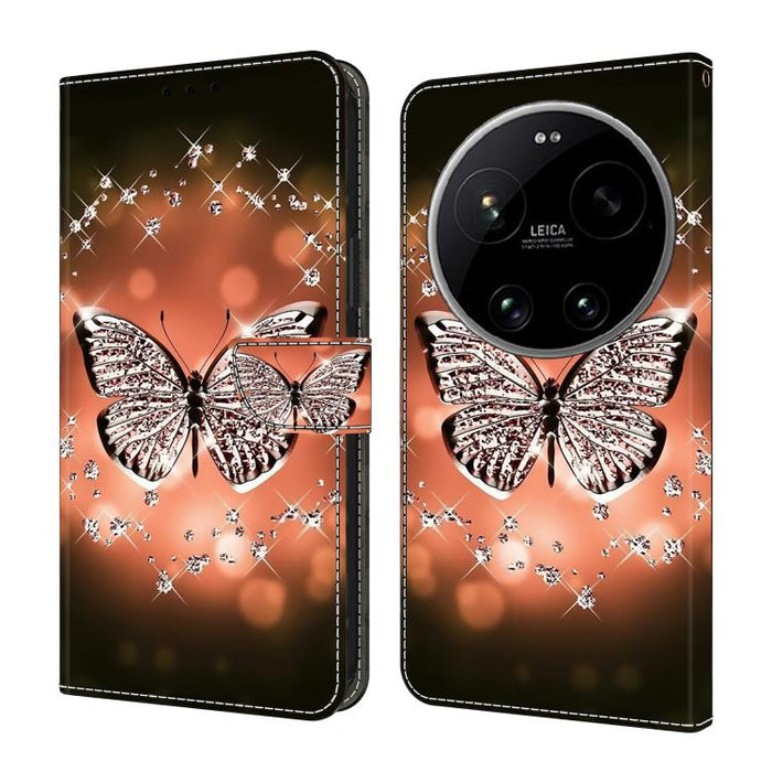 Funda para teléfono de cuero vegano pintado con efecto cristal, For Xiaomi 17 Ultra, For Xiaomi 15T Pro 5G, For Xiaomi 15T 5G, For Xiaomi 15 Pro, For Xiaomi 15
