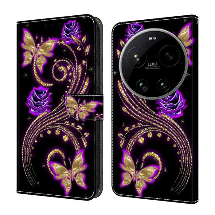 Funda para teléfono de cuero vegano pintado con efecto cristal, For Xiaomi 17 Ultra, For Xiaomi 15T Pro 5G, For Xiaomi 15T 5G, For Xiaomi 15 Pro, For Xiaomi 15