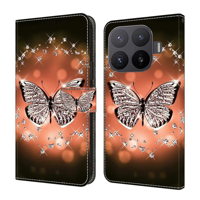 Funda para teléfono de cuero vegano pintado con efecto cristal, For Xiaomi 17 Ultra, For Xiaomi 15T Pro 5G, For Xiaomi 15T 5G, For Xiaomi 15 Pro, For Xiaomi 15