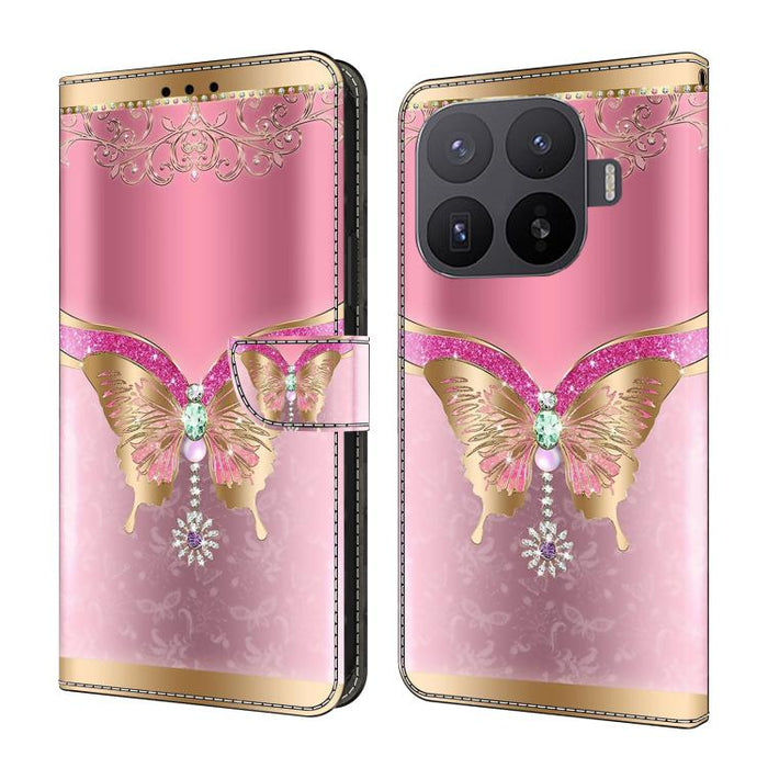 Funda para teléfono de cuero vegano pintado con efecto cristal, For Xiaomi 17 Ultra, For Xiaomi 15T Pro 5G, For Xiaomi 15T 5G, For Xiaomi 15 Pro, For Xiaomi 15