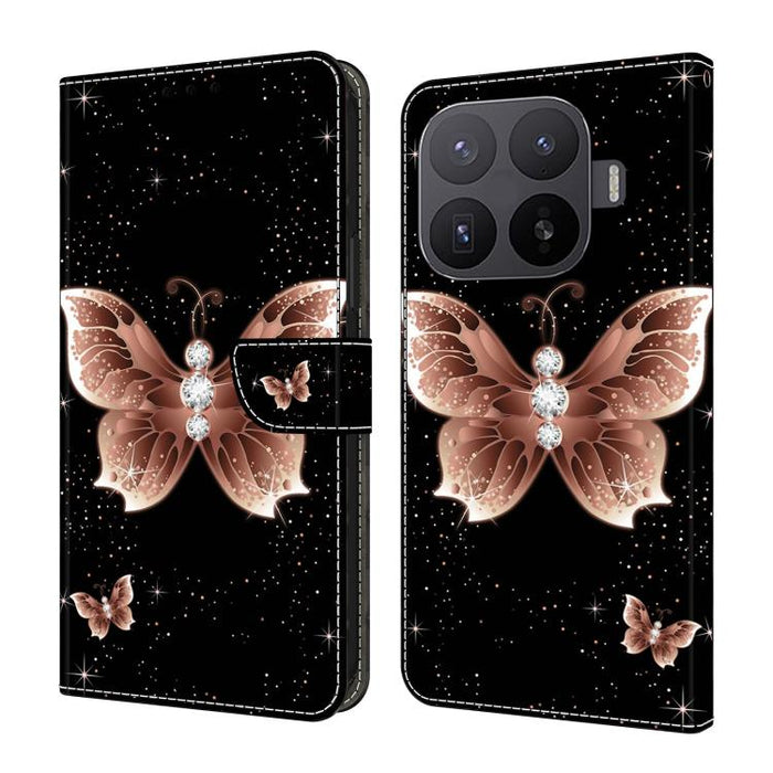 Funda para teléfono de cuero vegano pintado con efecto cristal, For Xiaomi 17 Ultra, For Xiaomi 15T Pro 5G, For Xiaomi 15T 5G, For Xiaomi 15 Pro, For Xiaomi 15