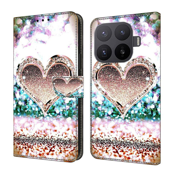 Funda para teléfono de cuero vegano pintado con efecto cristal, For Xiaomi 17 Ultra, For Xiaomi 15T Pro 5G, For Xiaomi 15T 5G, For Xiaomi 15 Pro, For Xiaomi 15