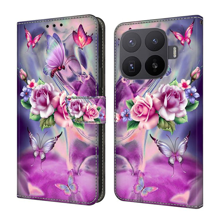 Funda para teléfono de cuero vegano pintado con efecto cristal, For Xiaomi 17 Ultra, For Xiaomi 15T Pro 5G, For Xiaomi 15T 5G, For Xiaomi 15 Pro, For Xiaomi 15