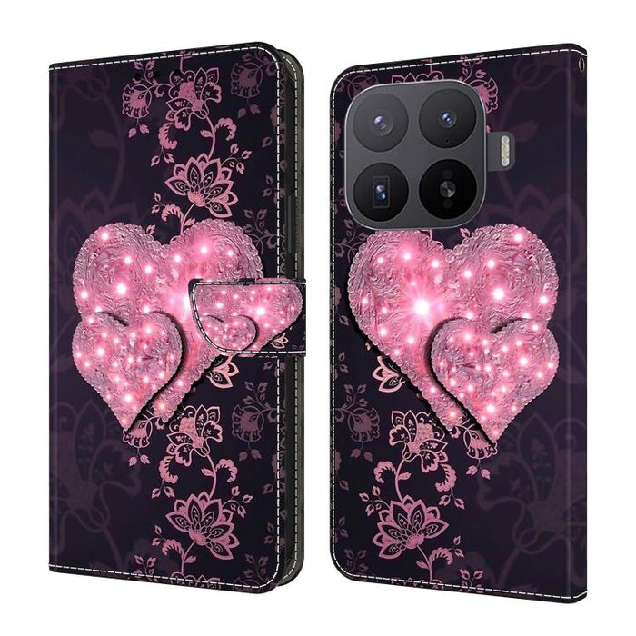Funda para teléfono de cuero vegano pintado con efecto cristal, For Xiaomi 17 Ultra, For Xiaomi 15T Pro 5G, For Xiaomi 15T 5G, For Xiaomi 15 Pro, For Xiaomi 15
