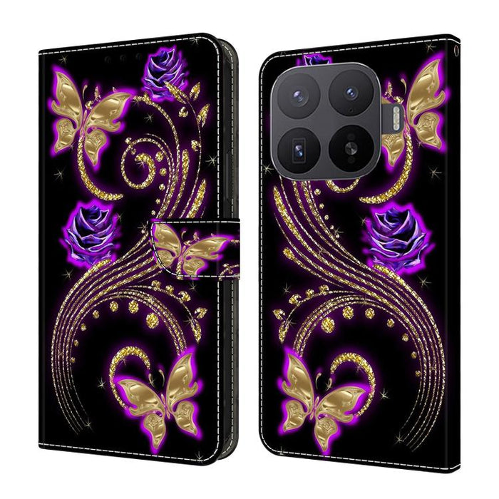 Funda para teléfono de cuero vegano pintado con efecto cristal, For Xiaomi 17 Ultra, For Xiaomi 15T Pro 5G, For Xiaomi 15T 5G, For Xiaomi 15 Pro, For Xiaomi 15