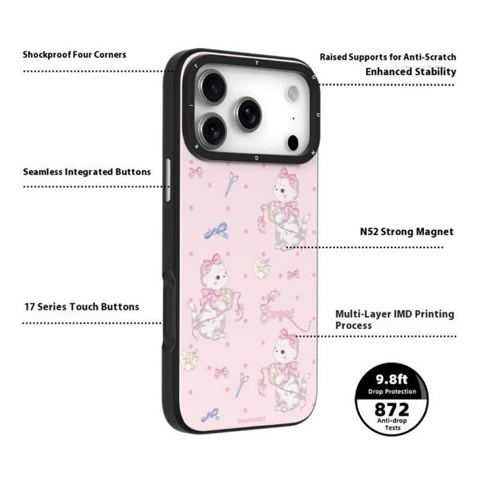 Funda magnética de TPU IMD de la serie de animales lindos de YOUNGKIT, For iPhone 17 Pro Max, For iPhone 17 Pro