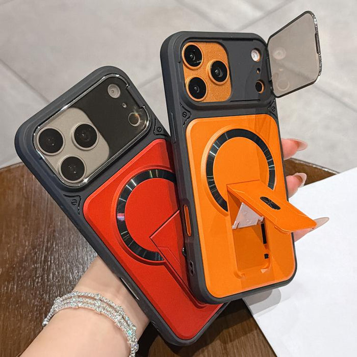 Funda magnética para teléfono con tapa de lente a prueba de golpes y soporte oculto, For iPhone 12 Pro Max, For iPhone 12 Pro, For iPhone 11 Pro Max, For iPhone 11