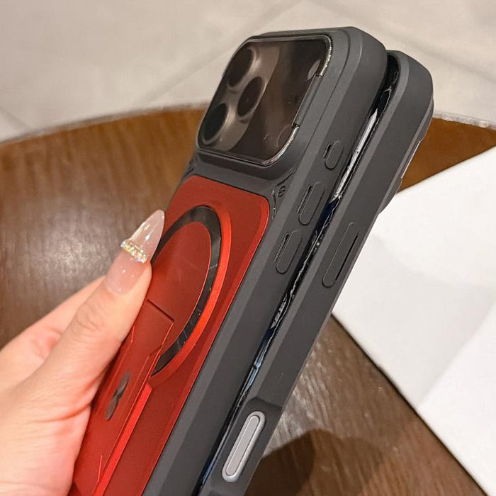 Funda magnética para teléfono con tapa de lente a prueba de golpes y soporte oculto, For iPhone 12 Pro Max, For iPhone 12 Pro, For iPhone 11 Pro Max, For iPhone 11