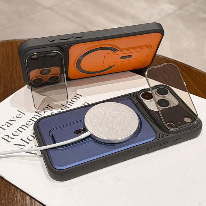 Funda magnética para teléfono con tapa de lente a prueba de golpes y soporte oculto, For iPhone 12 Pro Max, For iPhone 12 Pro, For iPhone 11 Pro Max, For iPhone 11