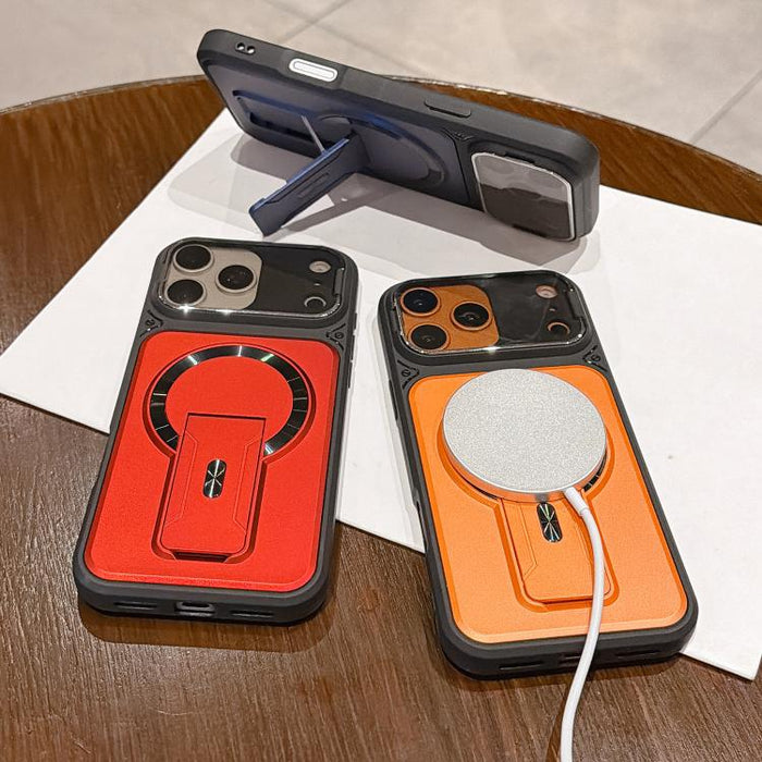 Funda magnética para teléfono con tapa de lente a prueba de golpes y soporte oculto, For iPhone 12 Pro Max, For iPhone 12 Pro, For iPhone 11 Pro Max, For iPhone 11