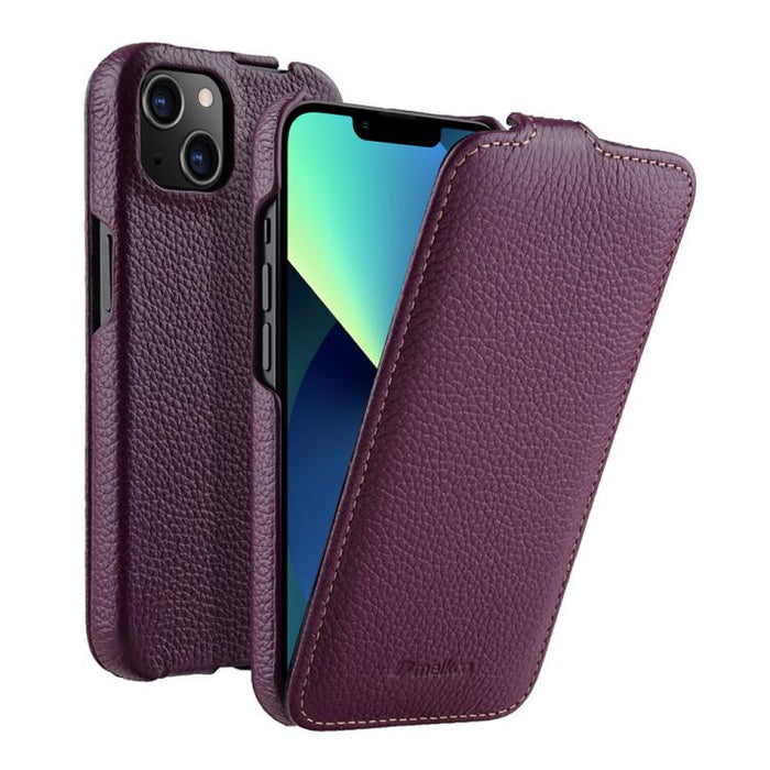 Funda para teléfono Melkco con textura de lichi, apertura vertical y magnética, de cuero genuino., For iPhone 16 Pro Max, For iPhone 16 Pro, For iPhone 16, For iPhone 15 Pro Max, For iPhone 15 Pro, For iPhone 15, For iPhone 14, For iPhone 14 Pro       ...