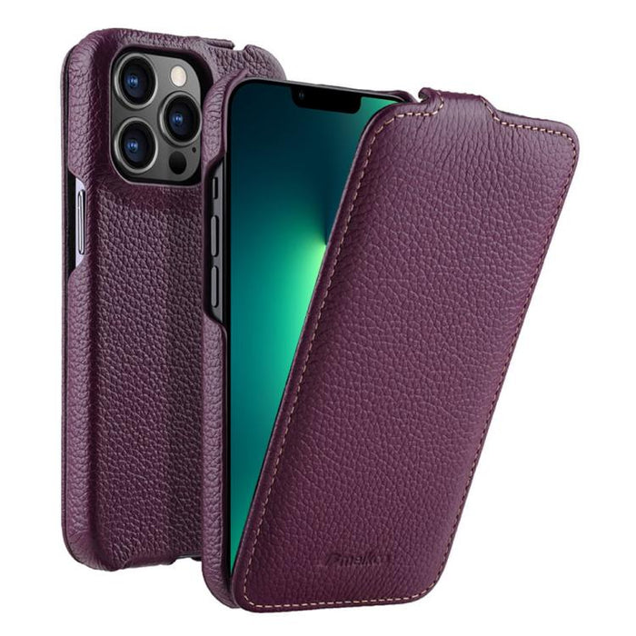 Funda para teléfono Melkco con textura de lichi, apertura vertical y magnética, de cuero genuino., For iPhone 16 Pro Max, For iPhone 16 Pro, For iPhone 16, For iPhone 15 Pro Max, For iPhone 15 Pro, For iPhone 15, For iPhone 14, For iPhone 14 Pro       ...