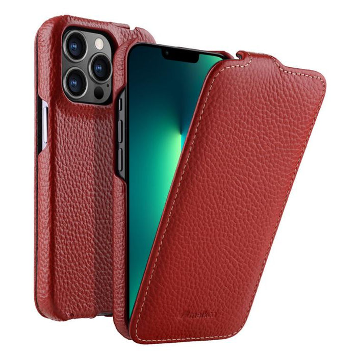 Funda para teléfono Melkco con textura de lichi, apertura vertical y magnética, de cuero genuino., For iPhone 16 Pro Max, For iPhone 16 Pro, For iPhone 16, For iPhone 15 Pro Max, For iPhone 15 Pro, For iPhone 15, For iPhone 14, For iPhone 14 Pro       ...