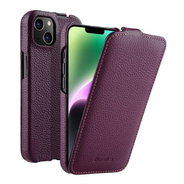 Funda para teléfono Melkco con textura de lichi, apertura vertical y magnética, de cuero genuino., For iPhone 16 Pro Max, For iPhone 16 Pro, For iPhone 16, For iPhone 15 Pro Max, For iPhone 15 Pro, For iPhone 15, For iPhone 14, For iPhone 14 Pro       ...