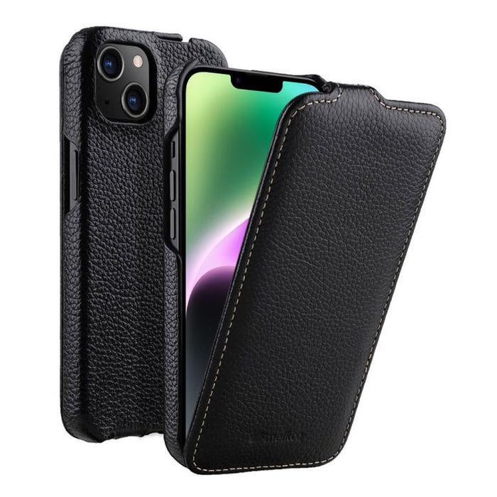 Funda para teléfono Melkco con textura de lichi, apertura vertical y magnética, de cuero genuino., For iPhone 16 Pro Max, For iPhone 16 Pro, For iPhone 16, For iPhone 15 Pro Max, For iPhone 15 Pro, For iPhone 15, For iPhone 14, For iPhone 14 Pro       ...