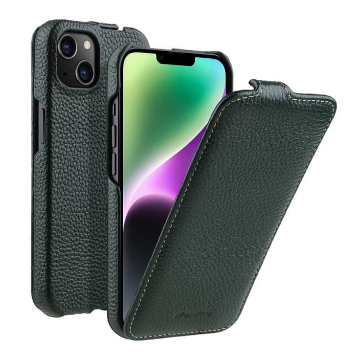 Funda para teléfono Melkco con textura de lichi, apertura vertical y magnética, de cuero genuino., For iPhone 16 Pro Max, For iPhone 16 Pro, For iPhone 16, For iPhone 15 Pro Max, For iPhone 15 Pro, For iPhone 15, For iPhone 14, For iPhone 14 Pro       ...