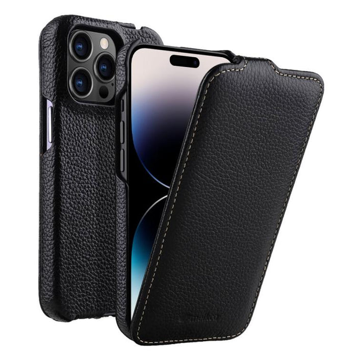 Funda para teléfono Melkco con textura de lichi, apertura vertical y magnética, de cuero genuino., For iPhone 16 Pro Max, For iPhone 16 Pro, For iPhone 16, For iPhone 15 Pro Max, For iPhone 15 Pro, For iPhone 15, For iPhone 14, For iPhone 14 Pro       ...