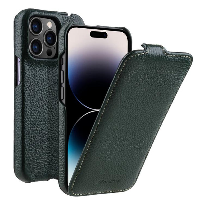 Funda para teléfono Melkco con textura de lichi, apertura vertical y magnética, de cuero genuino., For iPhone 16 Pro Max, For iPhone 16 Pro, For iPhone 16, For iPhone 15 Pro Max, For iPhone 15 Pro, For iPhone 15, For iPhone 14, For iPhone 14 Pro       ...