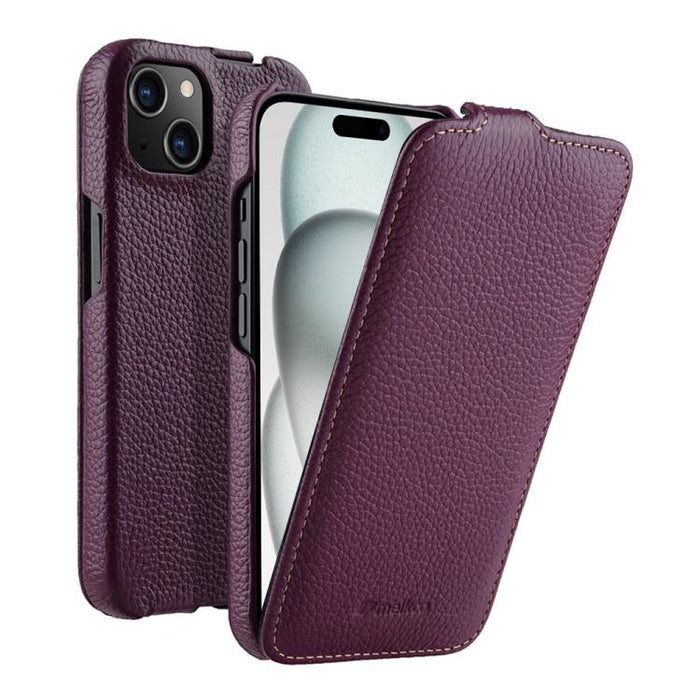 Funda para teléfono Melkco con textura de lichi, apertura vertical y magnética, de cuero genuino., For iPhone 16 Pro Max, For iPhone 16 Pro, For iPhone 16, For iPhone 15 Pro Max, For iPhone 15 Pro, For iPhone 15, For iPhone 14, For iPhone 14 Pro       ...