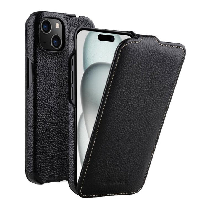 Funda para teléfono Melkco con textura de lichi, apertura vertical y magnética, de cuero genuino., For iPhone 16 Pro Max, For iPhone 16 Pro, For iPhone 16, For iPhone 15 Pro Max, For iPhone 15 Pro, For iPhone 15, For iPhone 14, For iPhone 14 Pro       ...