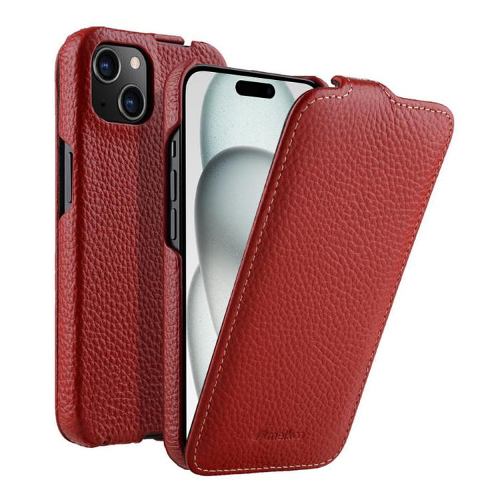 Funda para teléfono Melkco con textura de lichi, apertura vertical y magnética, de cuero genuino., For iPhone 16 Pro Max, For iPhone 16 Pro, For iPhone 16, For iPhone 15 Pro Max, For iPhone 15 Pro, For iPhone 15, For iPhone 14, For iPhone 14 Pro       ...
