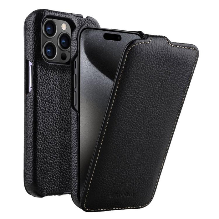 Funda para teléfono Melkco con textura de lichi, apertura vertical y magnética, de cuero genuino., For iPhone 16 Pro Max, For iPhone 16 Pro, For iPhone 16, For iPhone 15 Pro Max, For iPhone 15 Pro, For iPhone 15, For iPhone 14, For iPhone 14 Pro       ...