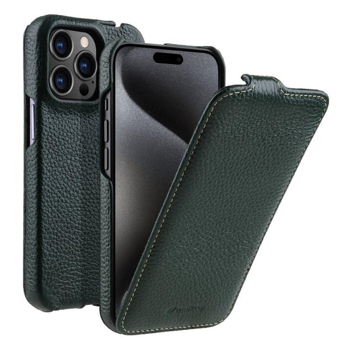 Funda para teléfono Melkco con textura de lichi, apertura vertical y magnética, de cuero genuino., For iPhone 16 Pro Max, For iPhone 16 Pro, For iPhone 16, For iPhone 15 Pro Max, For iPhone 15 Pro, For iPhone 15, For iPhone 14, For iPhone 14 Pro       ...