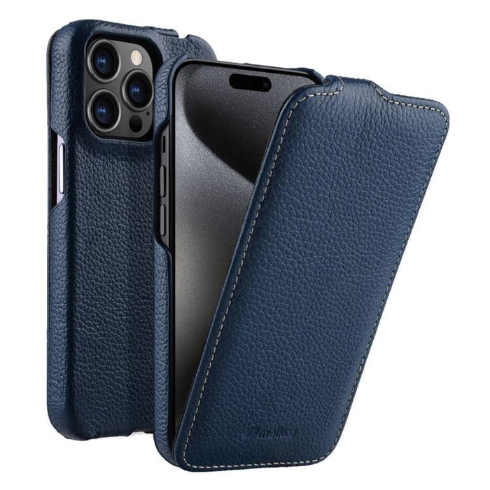 Funda para teléfono Melkco con textura de lichi, apertura vertical y magnética, de cuero genuino., For iPhone 16 Pro Max, For iPhone 16 Pro, For iPhone 16, For iPhone 15 Pro Max, For iPhone 15 Pro, For iPhone 15, For iPhone 14, For iPhone 14 Pro       ...