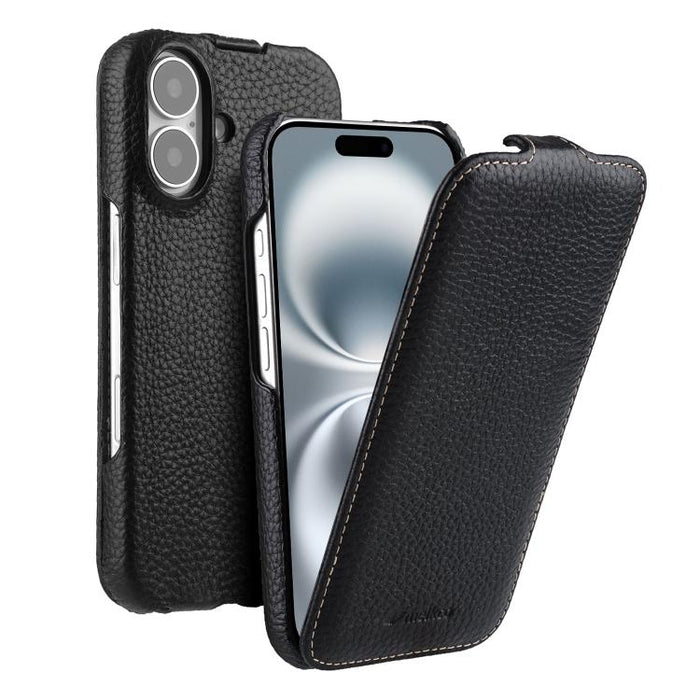 Funda para teléfono Melkco con textura de lichi, apertura vertical y magnética, de cuero genuino., For iPhone 16 Pro Max, For iPhone 16 Pro, For iPhone 16, For iPhone 15 Pro Max, For iPhone 15 Pro, For iPhone 15, For iPhone 14, For iPhone 14 Pro       ...