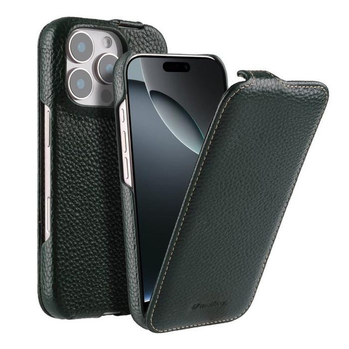 Funda para teléfono Melkco con textura de lichi, apertura vertical y magnética, de cuero genuino., For iPhone 16 Pro Max, For iPhone 16 Pro, For iPhone 16, For iPhone 15 Pro Max, For iPhone 15 Pro, For iPhone 15, For iPhone 14, For iPhone 14 Pro       ...