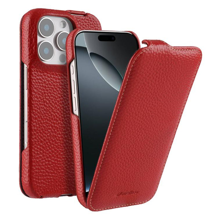 Funda para teléfono Melkco con textura de lichi, apertura vertical y magnética, de cuero genuino., For iPhone 16 Pro Max, For iPhone 16 Pro, For iPhone 16, For iPhone 15 Pro Max, For iPhone 15 Pro, For iPhone 15, For iPhone 14, For iPhone 14 Pro       ...