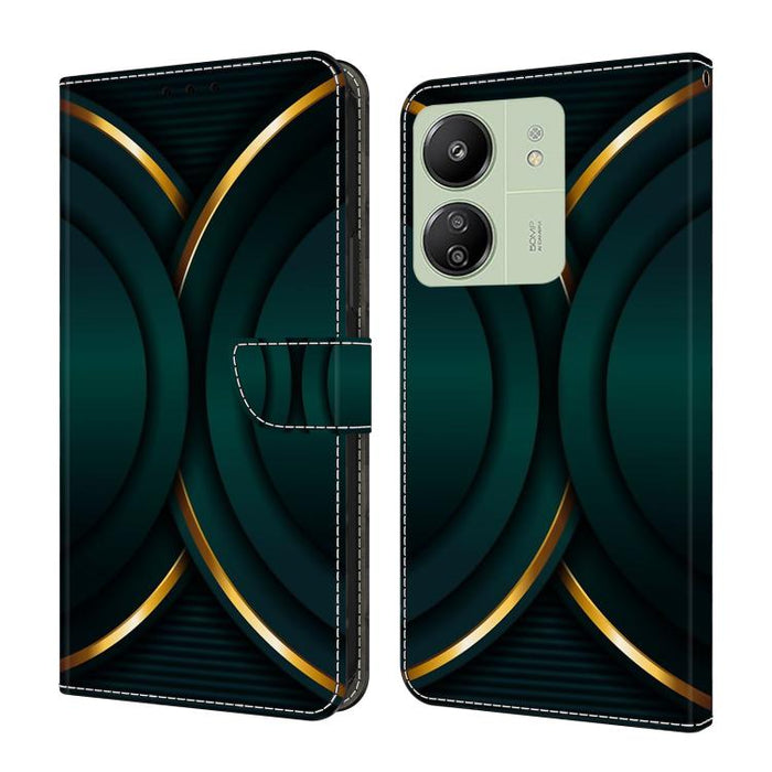 Funda para teléfono de cuero vegano pintado con efecto cristal, For Redmi Note 14 5G, For Redmi 14C 4G, For Redmi 13C 5G / 4G, For Redmi K70E / Poco X6 Pro