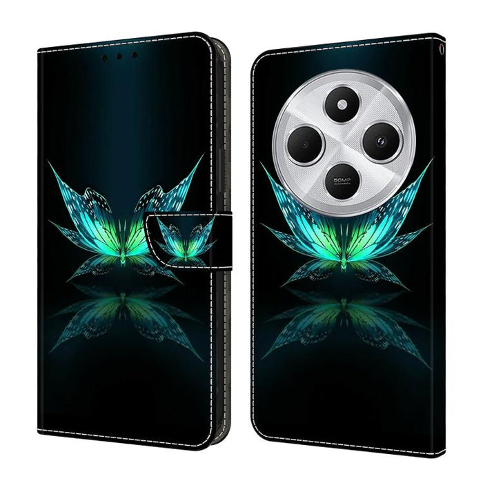Funda para teléfono de cuero vegano pintado con efecto cristal, For Redmi Note 14 5G, For Redmi 14C 4G, For Redmi 13C 5G / 4G, For Redmi K70E / Poco X6 Pro