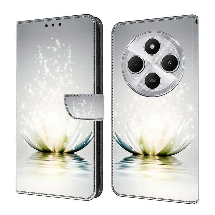 Funda para teléfono de cuero vegano pintado con efecto cristal, For Redmi Note 14 5G, For Redmi 14C 4G, For Redmi 13C 5G / 4G, For Redmi K70E / Poco X6 Pro
