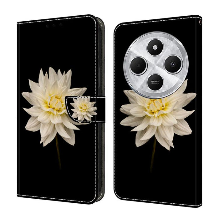 Funda para teléfono de cuero vegano pintado con efecto cristal, For Redmi Note 14 5G, For Redmi 14C 4G, For Redmi 13C 5G / 4G, For Redmi K70E / Poco X6 Pro