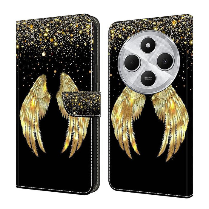 Funda para teléfono de cuero vegano pintado con efecto cristal, For Redmi Note 14 5G, For Redmi 14C 4G, For Redmi 13C 5G / 4G, For Redmi K70E / Poco X6 Pro