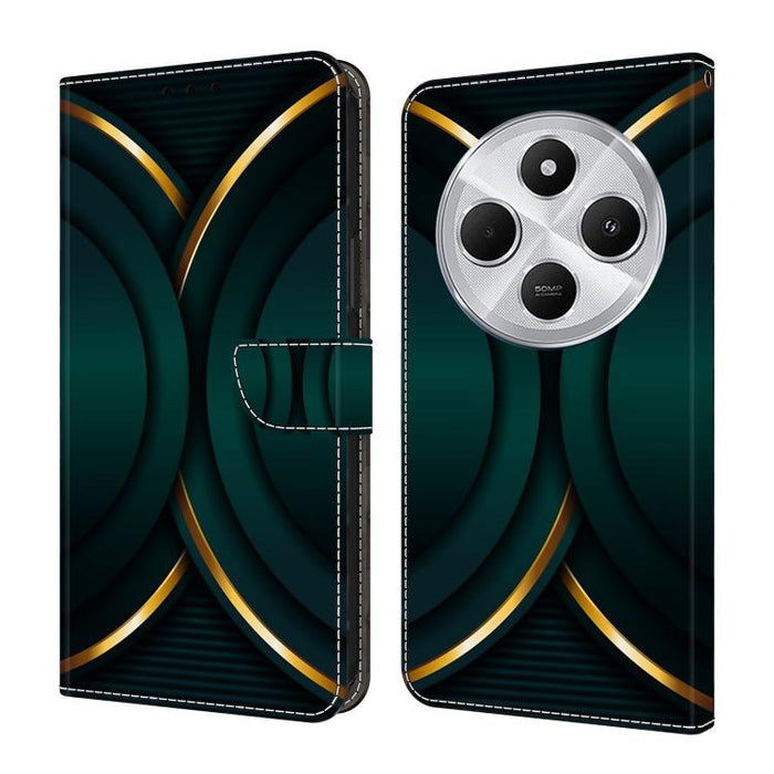 Funda para teléfono de cuero vegano pintado con efecto cristal, For Redmi Note 14 5G, For Redmi 14C 4G, For Redmi 13C 5G / 4G, For Redmi K70E / Poco X6 Pro