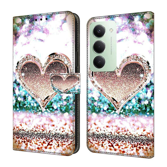 Funda para teléfono de cuero vegano pintado con efecto cristal, For Redmi Note 15 5G / 4G Global 164mm, For Redmi Note 15 Pro 5G Global 163.6mm, For Redmi 15C 5G / 4G EU 173mm, For Redmi 15 5G Global / 15 4G SEA 169.5mm, For Redmi 15 5G / 4G EU 171mm