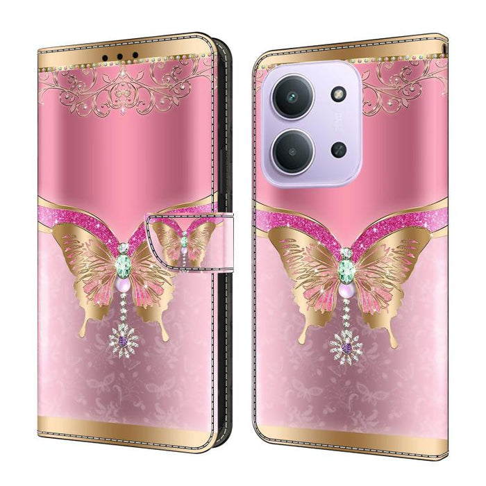 Funda para teléfono de cuero vegano pintado con efecto cristal, For Redmi Note 15 5G / 4G Global 164mm, For Redmi Note 15 Pro 5G Global 163.6mm, For Redmi 15C 5G / 4G EU 173mm, For Redmi 15 5G Global / 15 4G SEA 169.5mm, For Redmi 15 5G / 4G EU 171mm
