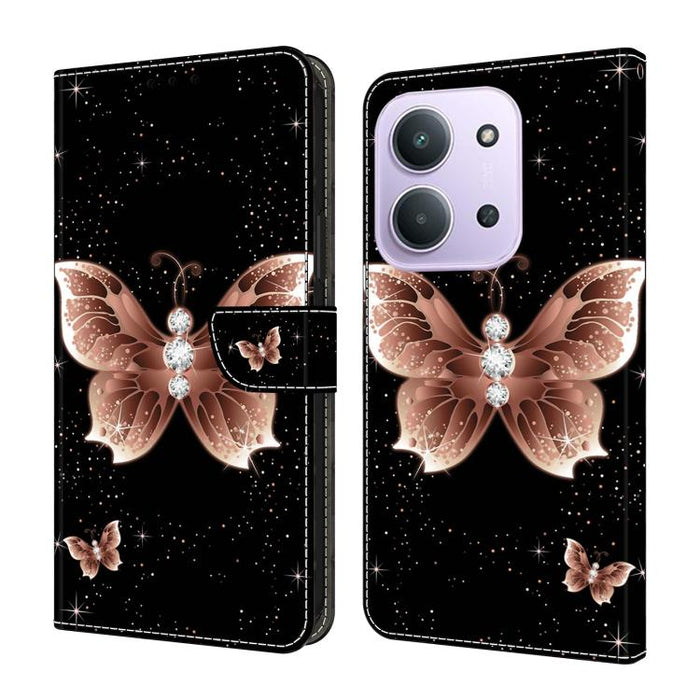Funda para teléfono de cuero vegano pintado con efecto cristal, For Redmi Note 15 5G / 4G Global 164mm, For Redmi Note 15 Pro 5G Global 163.6mm, For Redmi 15C 5G / 4G EU 173mm, For Redmi 15 5G Global / 15 4G SEA 169.5mm, For Redmi 15 5G / 4G EU 171mm