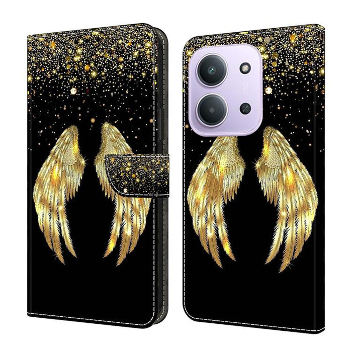 Funda para teléfono de cuero vegano pintado con efecto cristal, For Redmi Note 15 5G / 4G Global 164mm, For Redmi Note 15 Pro 5G Global 163.6mm, For Redmi 15C 5G / 4G EU 173mm, For Redmi 15 5G Global / 15 4G SEA 169.5mm, For Redmi 15 5G / 4G EU 171mm