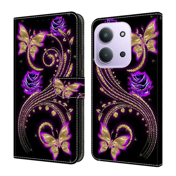 Funda para teléfono de cuero vegano pintado con efecto cristal, For Redmi Note 15 5G / 4G Global 164mm, For Redmi Note 15 Pro 5G Global 163.6mm, For Redmi 15C 5G / 4G EU 173mm, For Redmi 15 5G Global / 15 4G SEA 169.5mm, For Redmi 15 5G / 4G EU 171mm