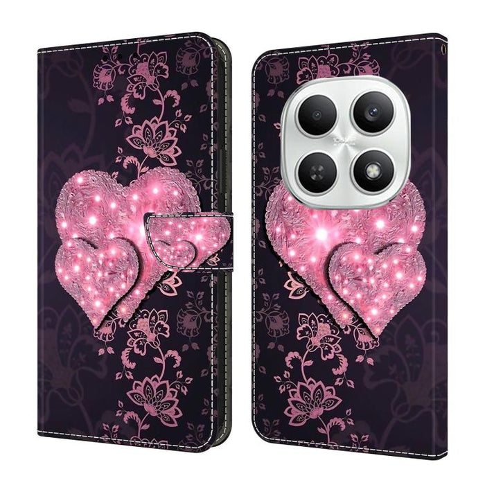 Funda para teléfono de cuero vegano pintado con efecto cristal, For Redmi Note 15 5G / 4G Global 164mm, For Redmi Note 15 Pro 5G Global 163.6mm, For Redmi 15C 5G / 4G EU 173mm, For Redmi 15 5G Global / 15 4G SEA 169.5mm, For Redmi 15 5G / 4G EU 171mm
