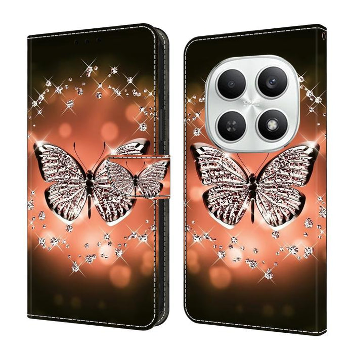 Funda para teléfono de cuero vegano pintado con efecto cristal, For Redmi Note 15 5G / 4G Global 164mm, For Redmi Note 15 Pro 5G Global 163.6mm, For Redmi 15C 5G / 4G EU 173mm, For Redmi 15 5G Global / 15 4G SEA 169.5mm, For Redmi 15 5G / 4G EU 171mm