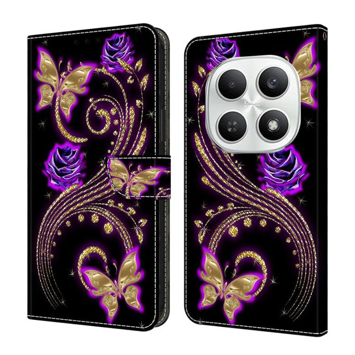 Funda para teléfono de cuero vegano pintado con efecto cristal, For Redmi Note 15 5G / 4G Global 164mm, For Redmi Note 15 Pro 5G Global 163.6mm, For Redmi 15C 5G / 4G EU 173mm, For Redmi 15 5G Global / 15 4G SEA 169.5mm, For Redmi 15 5G / 4G EU 171mm
