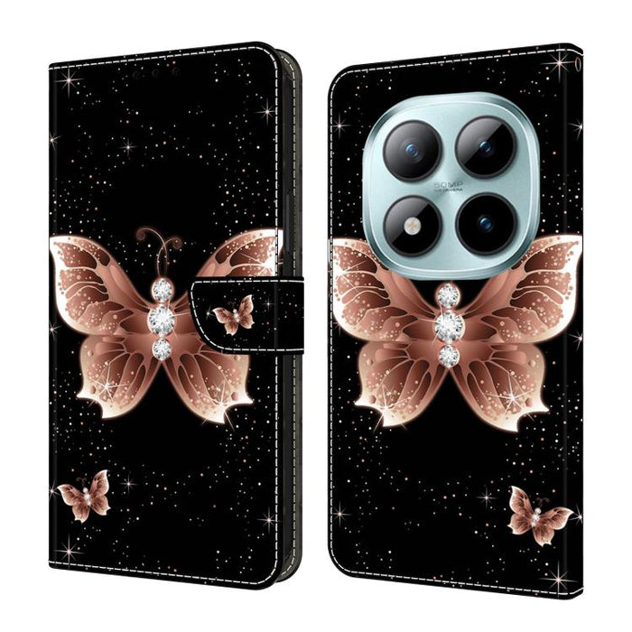 Funda para teléfono de cuero vegano pintado con efecto cristal, For Redmi Note 15 5G / 4G Global 164mm, For Redmi Note 15 Pro 5G Global 163.6mm, For Redmi 15C 5G / 4G EU 173mm, For Redmi 15 5G Global / 15 4G SEA 169.5mm, For Redmi 15 5G / 4G EU 171mm