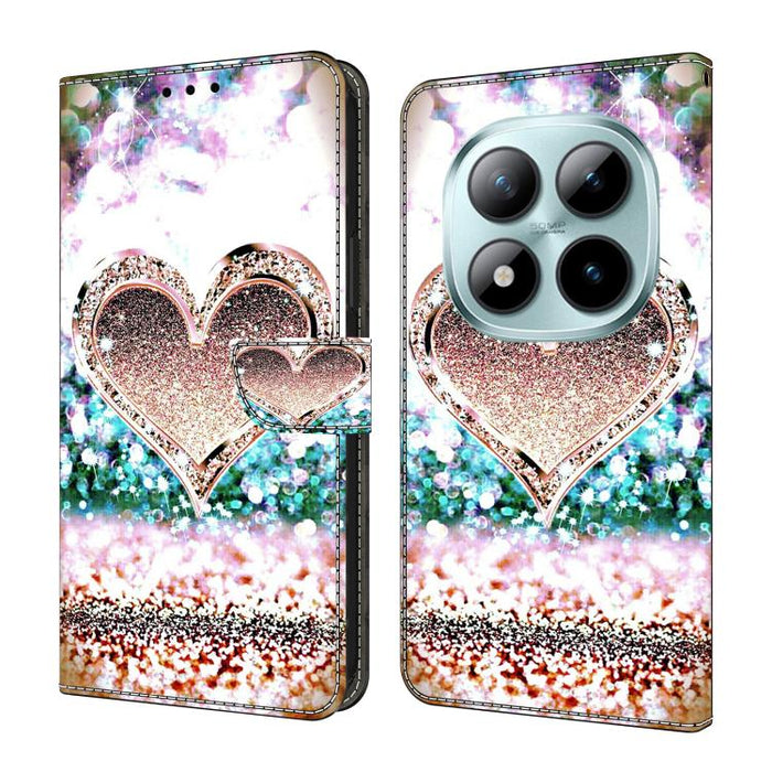 Funda para teléfono de cuero vegano pintado con efecto cristal, For Redmi Note 15 5G / 4G Global 164mm, For Redmi Note 15 Pro 5G Global 163.6mm, For Redmi 15C 5G / 4G EU 173mm, For Redmi 15 5G Global / 15 4G SEA 169.5mm, For Redmi 15 5G / 4G EU 171mm
