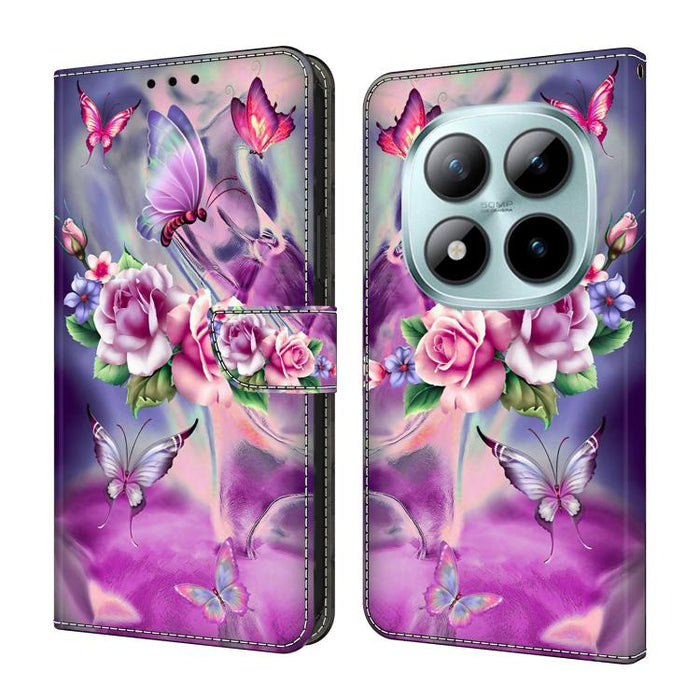 Funda para teléfono de cuero vegano pintado con efecto cristal, For Redmi Note 15 5G / 4G Global 164mm, For Redmi Note 15 Pro 5G Global 163.6mm, For Redmi 15C 5G / 4G EU 173mm, For Redmi 15 5G Global / 15 4G SEA 169.5mm, For Redmi 15 5G / 4G EU 171mm