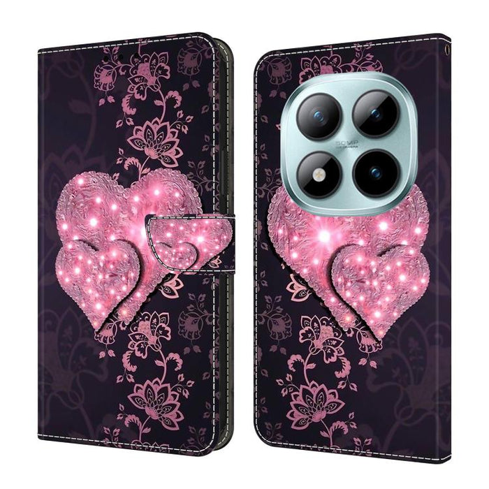Funda para teléfono de cuero vegano pintado con efecto cristal, For Redmi Note 15 5G / 4G Global 164mm, For Redmi Note 15 Pro 5G Global 163.6mm, For Redmi 15C 5G / 4G EU 173mm, For Redmi 15 5G Global / 15 4G SEA 169.5mm, For Redmi 15 5G / 4G EU 171mm