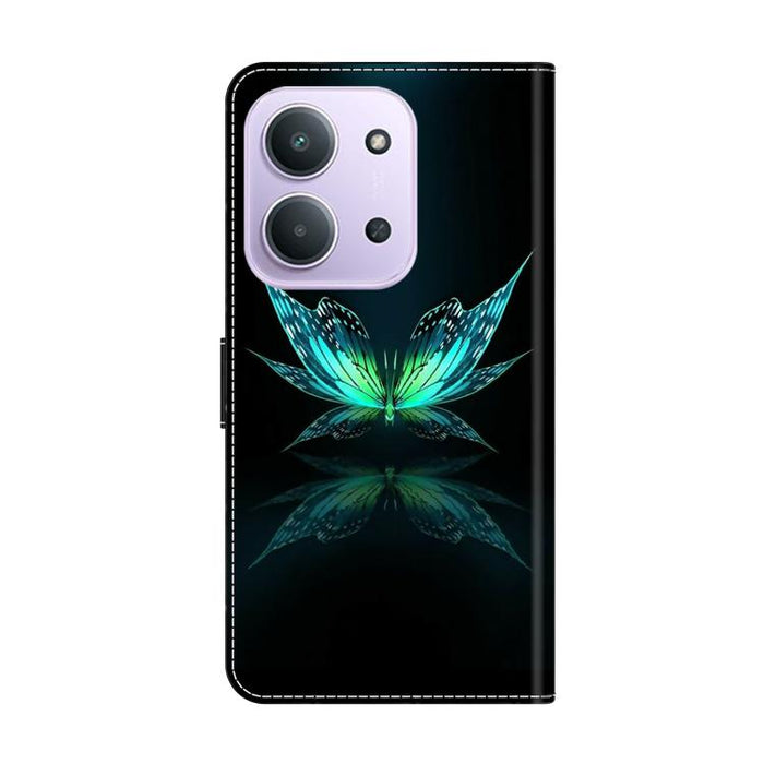 Funda para teléfono de cuero vegano pintado con efecto cristal, For Redmi 15C 5G / 4G Global 171mm, For Redmi Note 14 4G 164.84mm, For Redmi Note 14 Pro+ 5G / Poco X7 5G, For Redmi Note 14 Pro 4G / 5G, For Redmi Note 14 4G 163.25mm